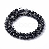 Natural Black Tourmaline Beads Strands X-G-F666-05A-4mm-3