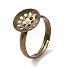 DIY Antique Bronze Adjustable Brass Sieve Ring Bases X-EC163-3NFAB-1