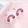 Wood Stud Earrings EJEW-M063-01H-1
