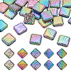 30Pcs Rainbow Iridescent Printed Opaque Acrylic Beads OACR-TA0001-73B-1