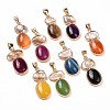 Natural Agate with Natural Shell Pendants G-G990-01B-KCG-1