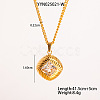 Retro Rhombus Stainless Steel Cubic Zirconia Pendant Necklaces for Women CQ6357-3-1