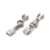 304 Stainless Steel Lobster Claw Clasps with Cord Ends X-STAS-H179-02P-2