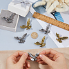 8Pcs 2 Colors Alloy Rhinestone Brooch JEWB-DC0006-48-3