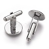 Tarnish Resistant Flat Round Stainless Steel Cuffinks X-STAS-P207-08P-D-2