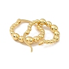 Rack Plating Brass Beaded Oval Hoop Earrings for Women EJEW-M209-05G-2