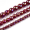 Electroplate Opaque Glass Beads Strands X-GLAA-T032-P4mm-AB05-4