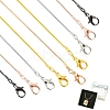 10Pcs 5 Colors 1.2MM Brass Round Snake Chain Necklace Making MAK-YW0001-26-1