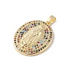 Brass Cubic Zirconia Pendants KK-Z050-29G-02-2