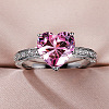 Brass Micro Pave Cubic Zirconia Finger Rings for Women FS-WGC99AF-03-3