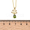 Christmas Tree Brass Micro Pave Cubic Zirconia Pendants Necklaces NJEW-L468-01G-B02-5
