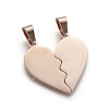 304 Stainless Steel Split Pendants STAS-F214-01RG-1