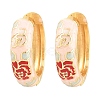 Brass Enamel Hoop Earrings KK-CBA8324-13G-6