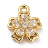 Brass with Clear Cubic Zirconia Charms KK-G478-02D-KCG-1