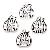 Tibetan Style Halloween Pumpkin Jack-O'-Lantern Alloy Pendants TIBEP-Q050-07AS-1