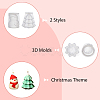 SUPERFINDINGS 2Pcs 2 Style Christmas Candle Silicone Statue Molds CAND-FH0001-03-3