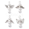 Shell Pearl Beaded Angel Pendants PALLOY-JF03016-1