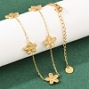 Flower 304 Stainless Steel Necklaces & Stud Earrings Sets for Women SJEW-K003-01G-2