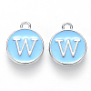 Platinum Plated Alloy Enamel Charms ENAM-S118-04W-P-1