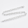 Brass Round Oval Paperclip Chain Necklace Making MAK-S072-04B-P-2