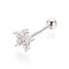 Anti-Tarnish Rhodium Plated 925 Sterling Silver Barbell Cartilage Earrings STER-I018-03P-4