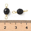 Dyed Natural Agate Faceted Round Connector Charms KK-C097-04G-04-3