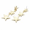 Triple Star Long Dangle Stud Earrings EJEW-N100-002-NR-3