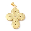 Rack Plating Brass Micro Pave Cubic Zirconia Pendants KK-R143-02G-2