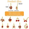9Pcs Brass Micro Pave Cubic Zirconia Pendants KK-CJ0003-99-2
