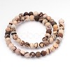 Frosted Round Natural Zebra Jasper Beads G-J338-01-6mm-2