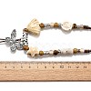 Ethnic Style Alloy & Porcelain Ceramic Beads Butterfly Pendant Tassel Y Necklaces NJEW-D308-01D-3