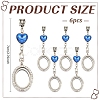 6Pcs Alloy Oval Locket Pendants PALLOY-MA00005-2