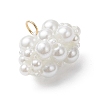 4Pcs Pearlized Glass Pearl Beads Pendants PALLOY-MZ01101-4