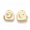 Brass Micro Pave Clear Cubic Zirconia Charms KK-T051-06G-NF-2