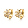 Flower Brass Hoop Earrings EJEW-S256-01B-G-4