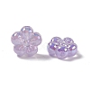 UV Plating Rainbow Iridescent Acrylic Flower Beads PACR-M003-10B-2