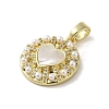 Brass Pave Shell Pendants KK-I708-15D-G-2