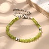 Natural Peridot Bead Bracelet ZW6419-4-1
