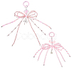 2Pcs 2 Styles Alloy with Glass Seed Bead Pendant Decorations KEYC-SP0001-21A-1