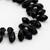 Electroplate Glass Faceted Teardrop Beads Strands EGLA-D014-14-2