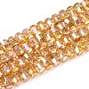 Electroplate Transparent Glass Beads Strands EGLA-N022-09A-B07-1