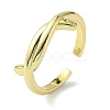 Rack Plating Brass Knot Open Cuff Ring RJEW-K243-02G-2