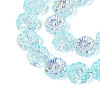 Electroplate Transparent Glass Beads Strands EGLA-N055-01A-3