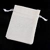 Polyester Imitation Burlap Packing Pouches Drawstring Bags ABAG-R005-18x13-21-1