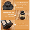 Portable Iron Candle Holder with Clear Glass Window AJEW-WH0299-85B-4