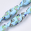 Handmade Gold Sand Lampwork Beads Strands LAMP-T007-02F-1