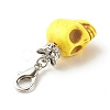 Skull Synthetic Howlite Pendant Decorations X1-HJEW-JM00620-5