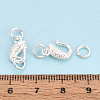Textured Fish 925 Sterling Silver S-Hook Clasps with Jump Rings STER-T009-10S-4