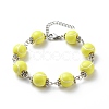 Sport Ball Theme Acrylic Round Beaded Bracelet BJEW-JB08660-03-1