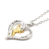 Heart with Word Best Wishes Zinc Alloy Pendant Necklaces for Christmas NJEW-M203-02B-GP-2